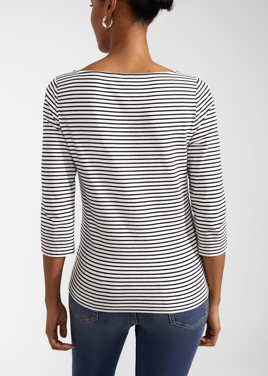 Mallory Striped Top 0124/2981/9083l00 Ivory-Navy