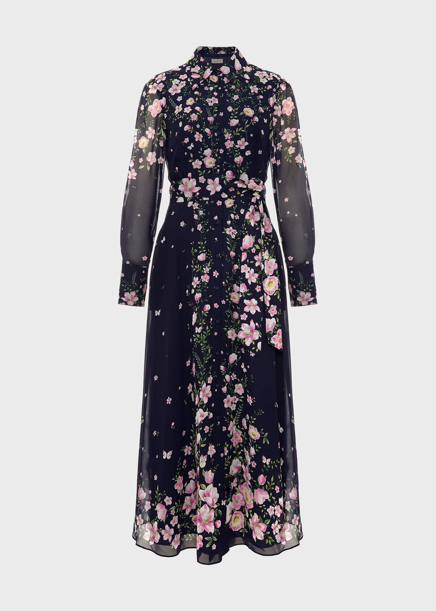 Juliet Silk Dress 0124/5232/3793l00 Navy-Multi