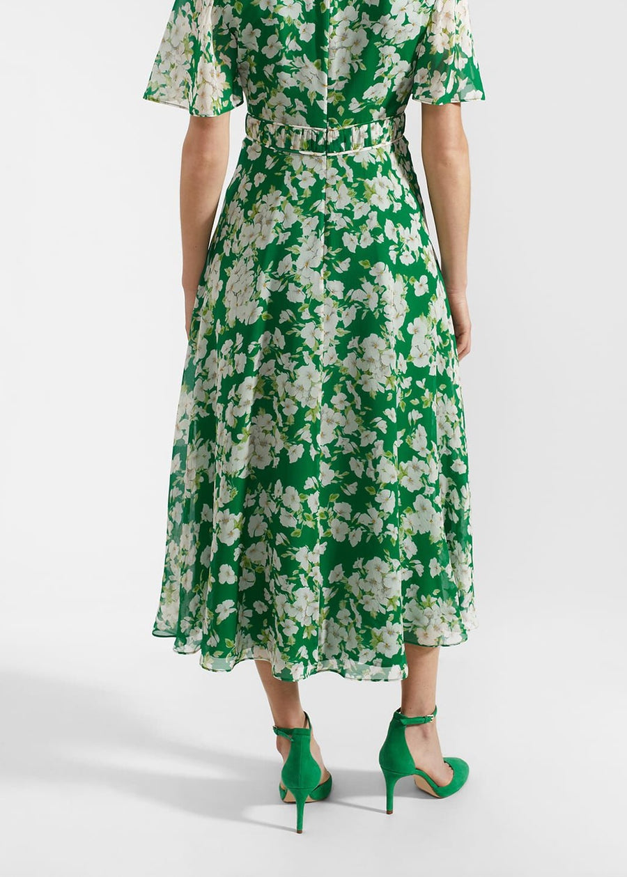 Bronwyn Silk Dress 0124/5242/3793l00 Green-Multi