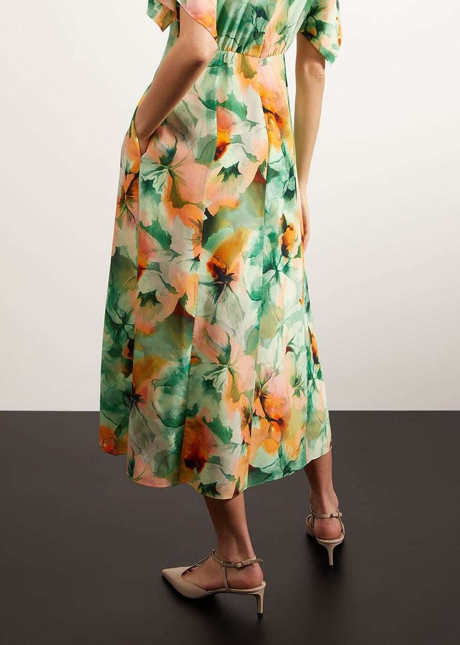 Rosemoor Silk Dress 0124/5286/9023l00 Green-Orange