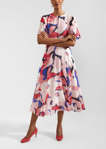 Freya Silk Dress 0124/5815/3793l00 Navy-Pink-Multi
