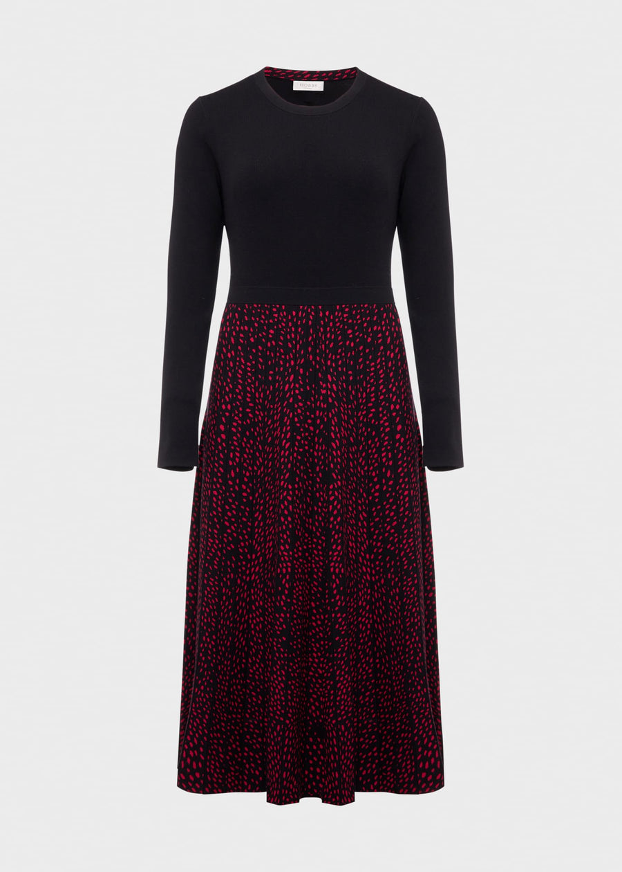 Harlie Knitted Dress 0124/9611/1085l00 Black-Cerise
