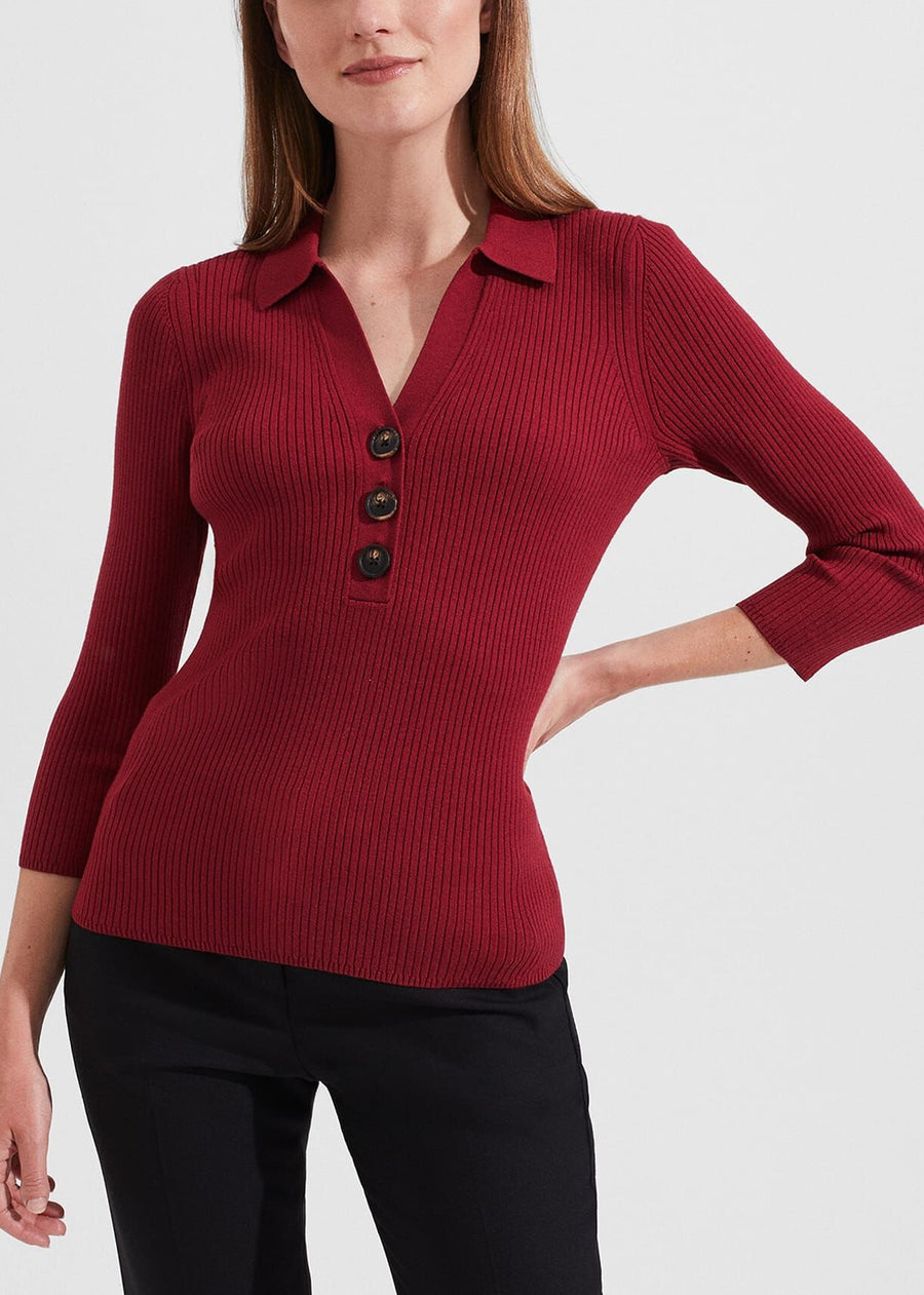 Edie Knitted Shirt 0223/9043/1185l00 Rhubarb-Red