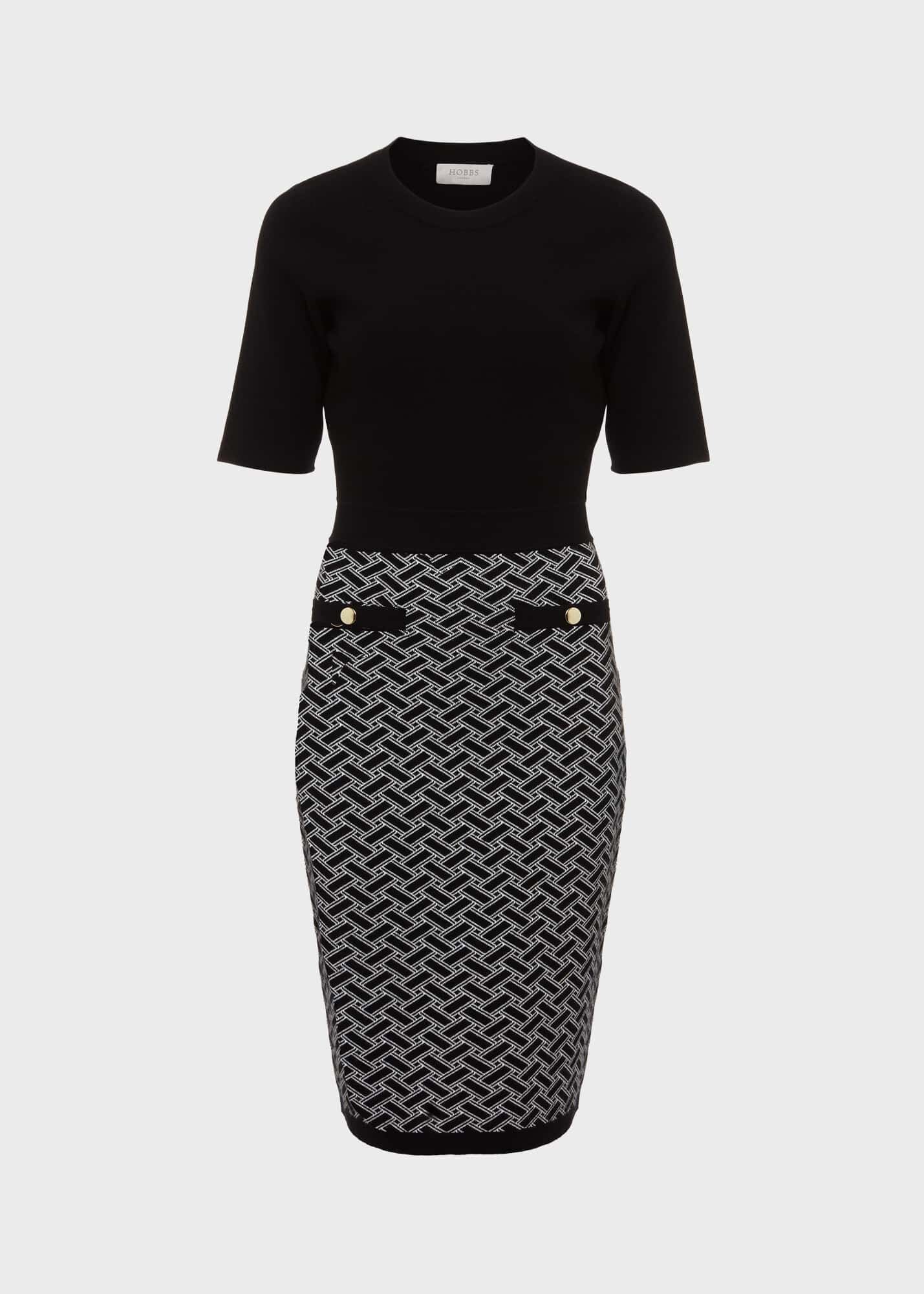 Perrie Knitted Dress 0223/9068/1085l00 Black-Ivory