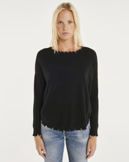 Kujten | Mela Cashmere Sweater - Round Neck Black Noir
