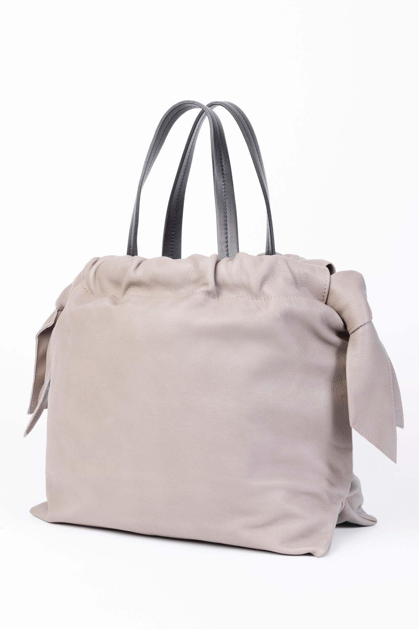 Oversized Drawstring Leather Tote Bag