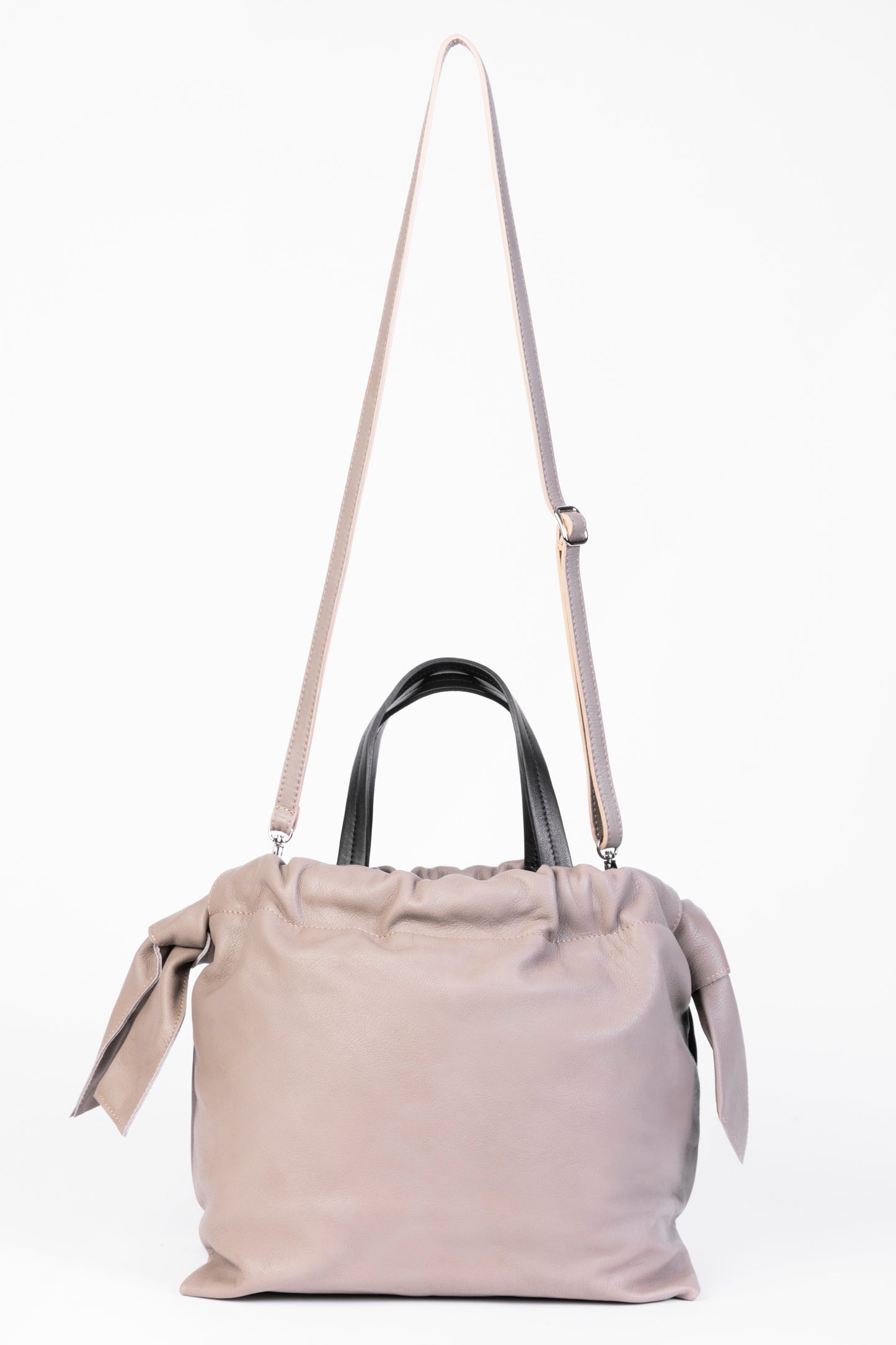 Oversized Drawstring Leather Tote Bag