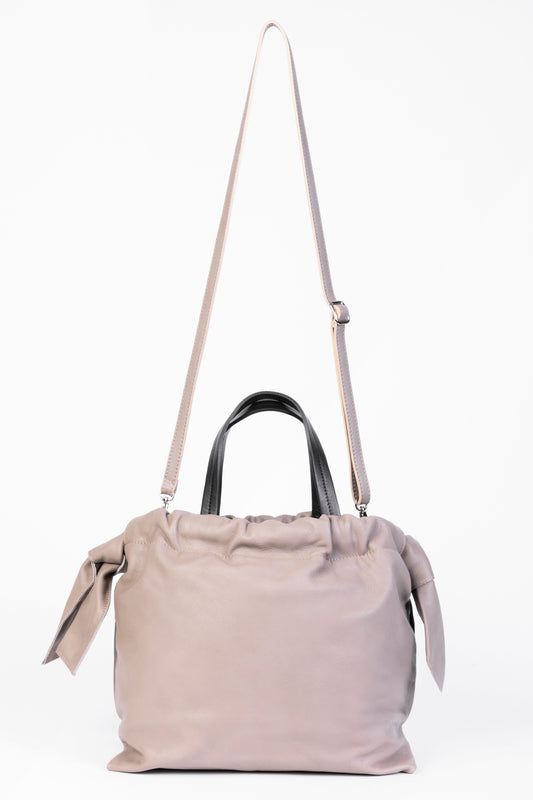 Oversized Drawstring Leather Tote Bag