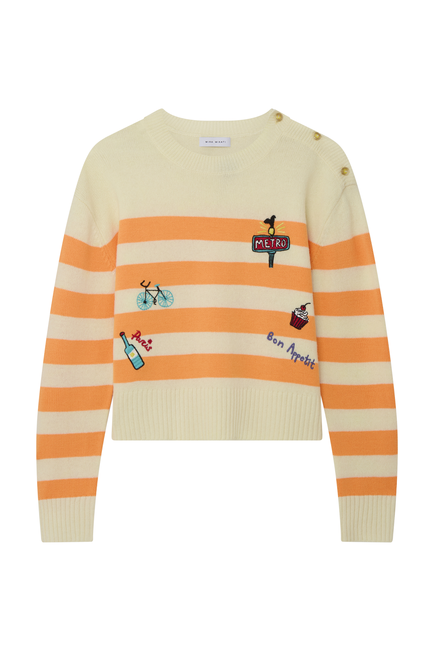 Sweatshirt Knt047a Orange-Ecru