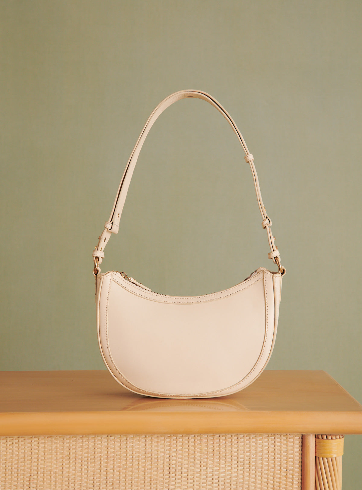 Shoulder Bag Saula Cuir Ecru