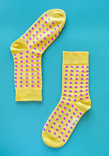 Socks 80s Polka 80spolka Dots Yellow