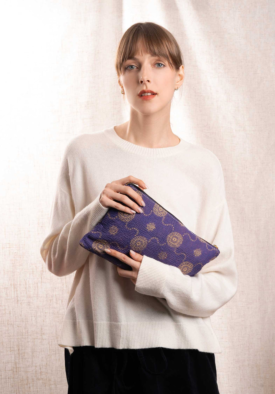 Pouch Pochette Kantha Multi