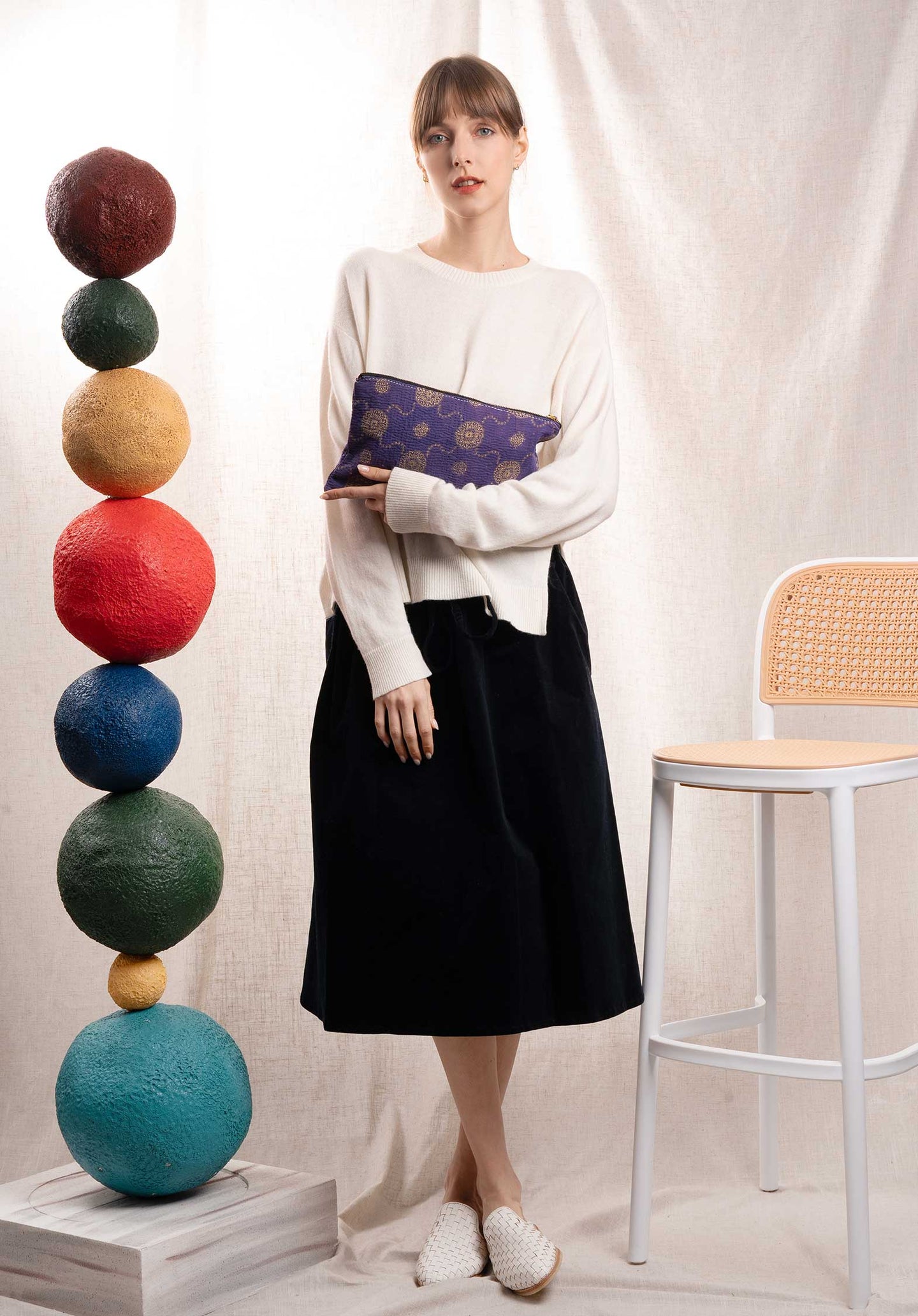 Pouch Pochette Kantha Multi