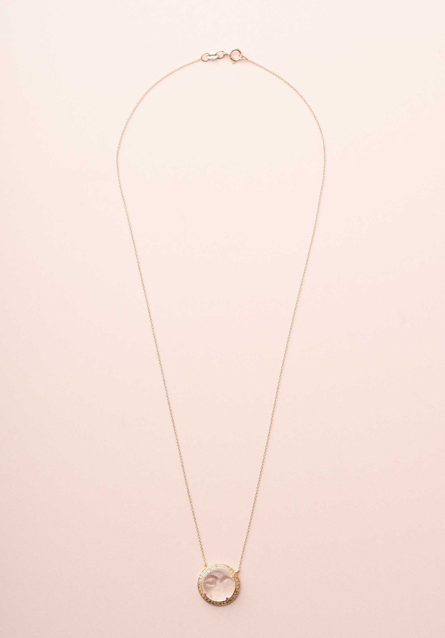 Necklace Moon Gold-14k-Crystal