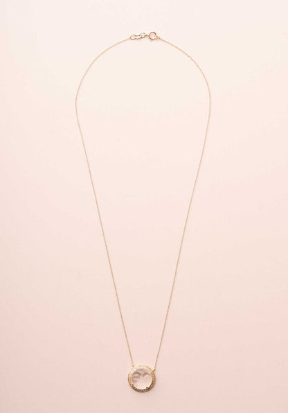 Necklace Moon Gold-14k-Crystal