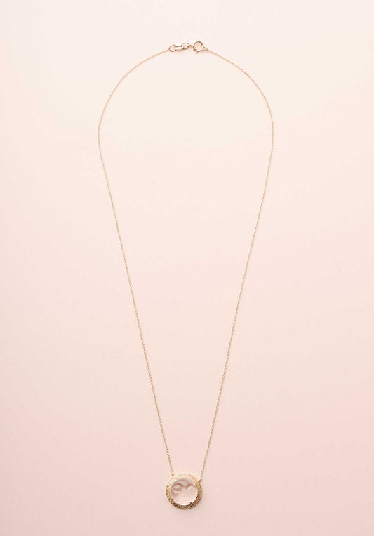 Necklace Moon Gold-14k-Crystal