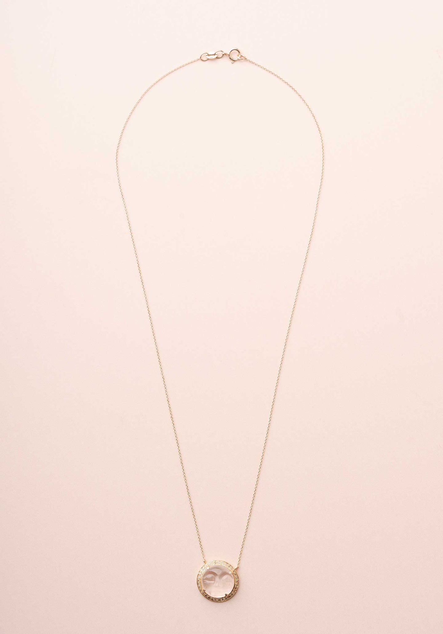 Necklace Moon Gold-14k-Crystal