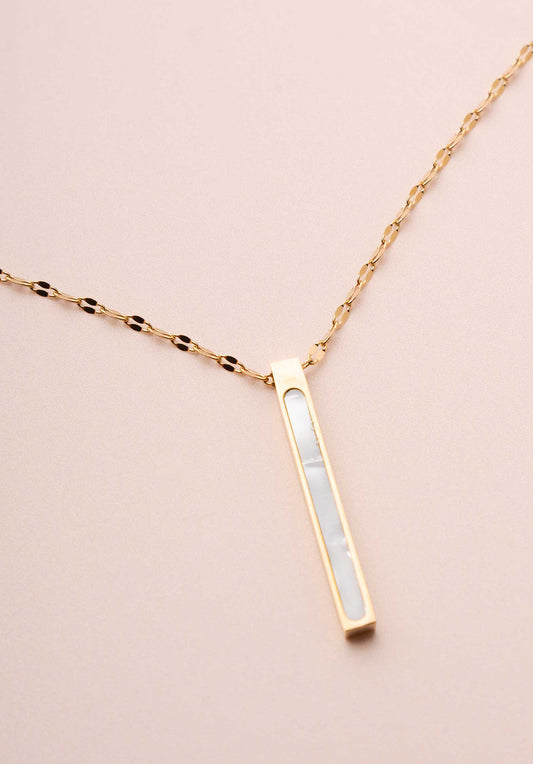 Necklace Golden B Collier Nacre-Blanche