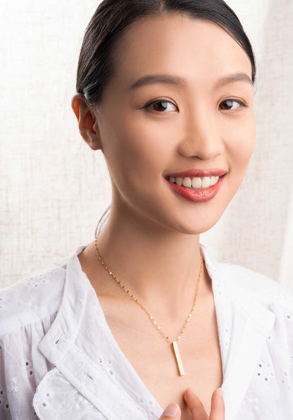 Necklace Golden B Collier Nacre-Blanche