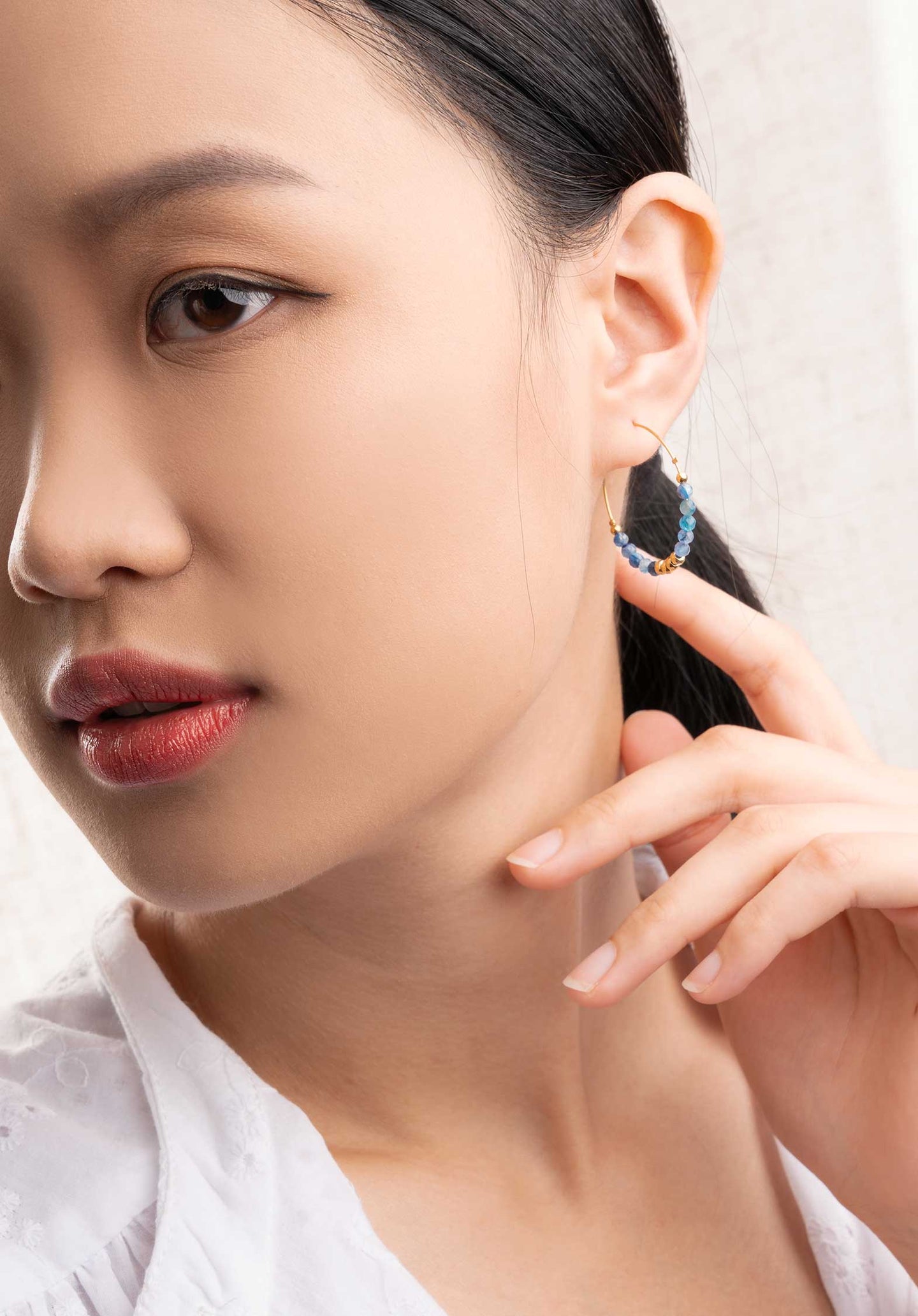 Earring Maiva Bo Quartz-Bleu