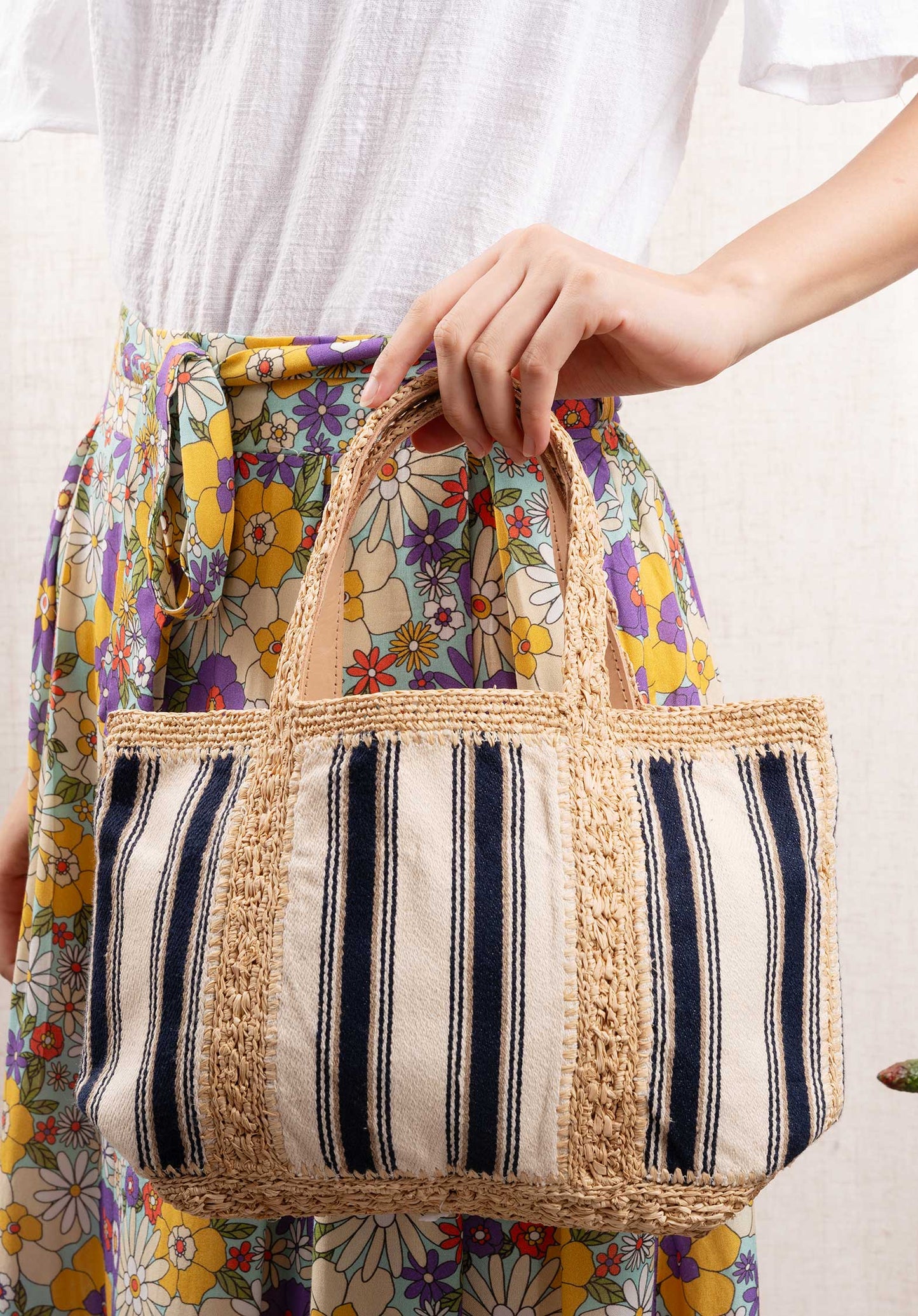 Tote Bag 3eve23 V40435 Marine-Creme