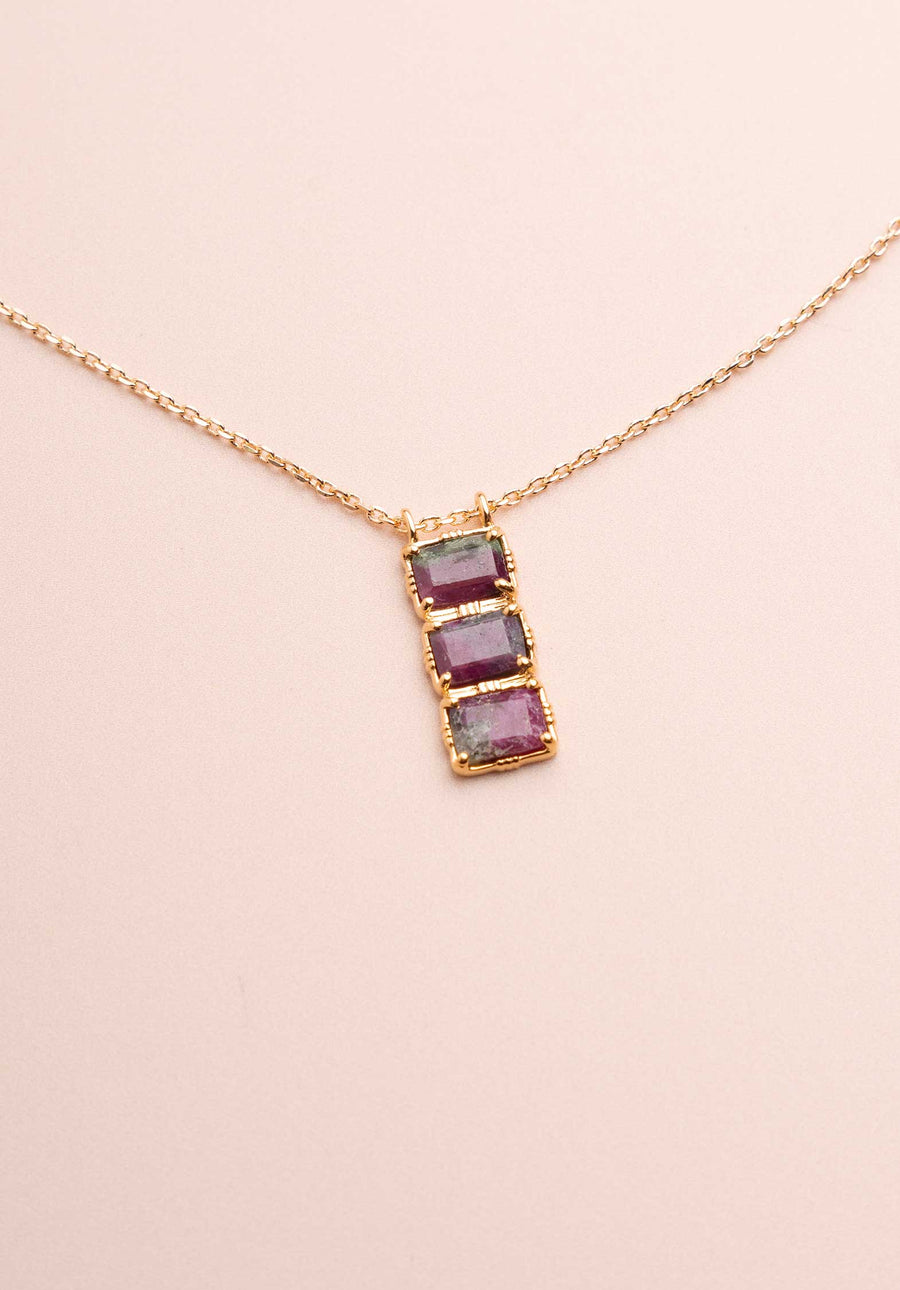 Necklace Rc731 Ruby-Zoisite
