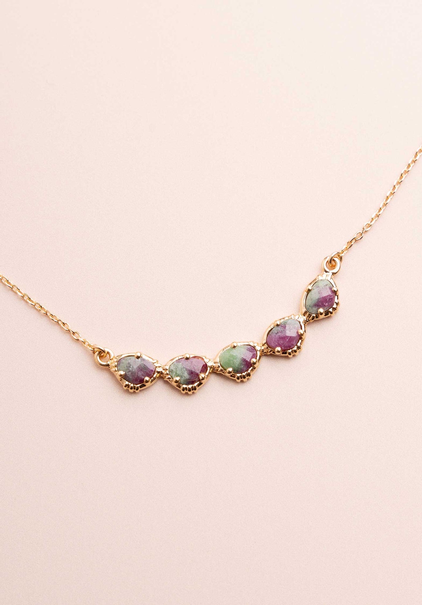Necklace Rc587 Ruby-Zoisite