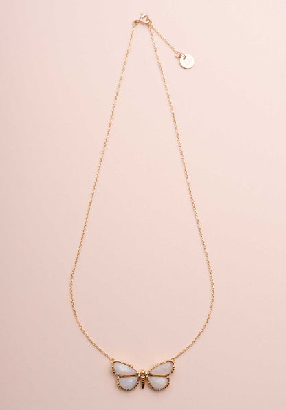 Necklace Papillon Neck Labradorite-Blanche