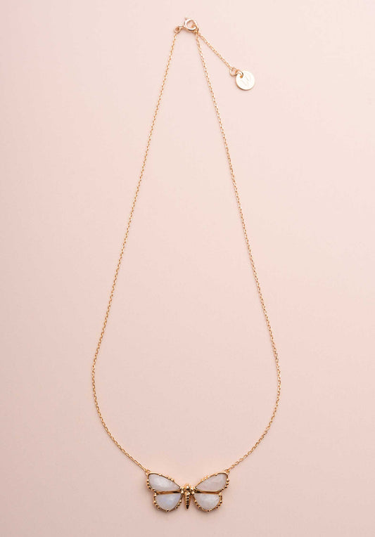 Necklace Papillon Neck Labradorite-Blanche