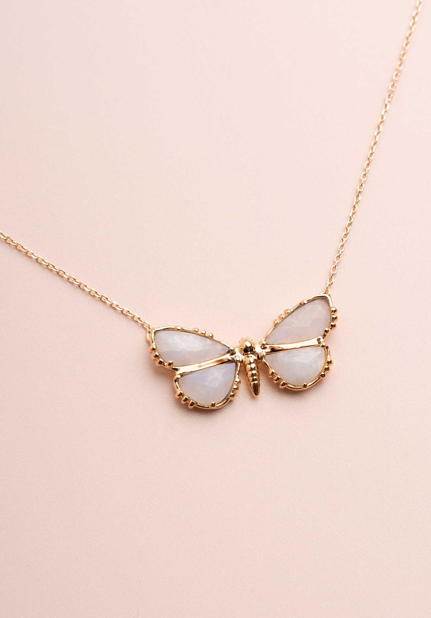 Necklace Papillon Neck Labradorite-Blanche