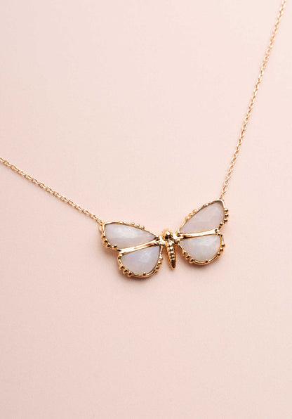 Necklace Papillon Neck Labradorite-Blanche