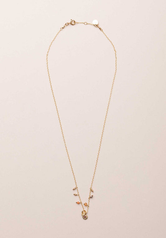 Necklace Mini Loop Tourmaline-Rose