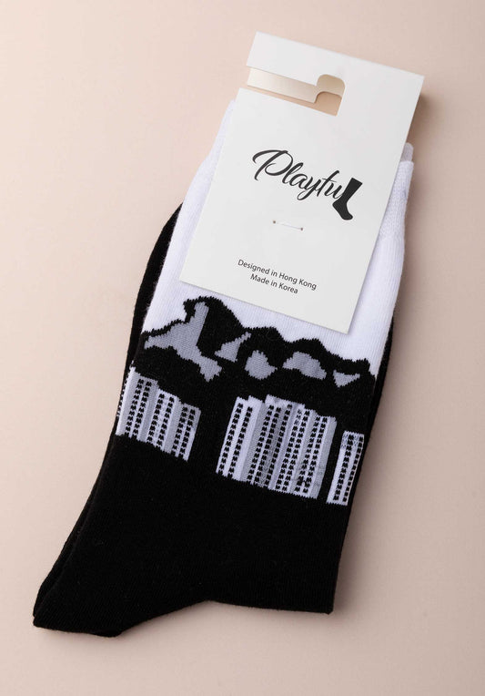 Socks Lion Rock Black-White