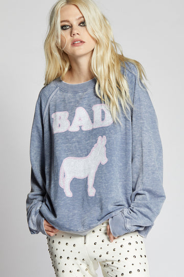 Bad A** Sweatshirt Sweater 301455 Vintage-Blue