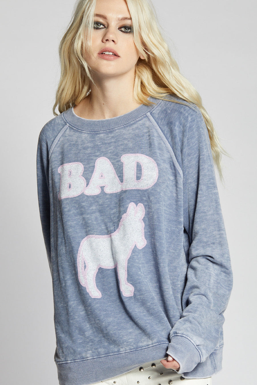 Bad A** Sweatshirt Sweater 301455 Vintage-Blue