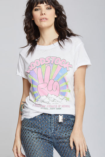 Woodstock Peace Out T-shirt 302009 White