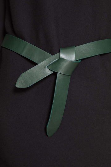 Slotted Knotted Belt Green - RUE MADAME | BOUTIQUE PARISIENNE