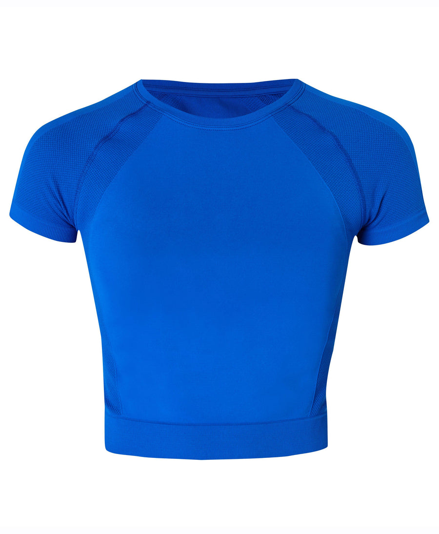 Athlete Crop Seamless Workout Sb8996 Lightning-Blue