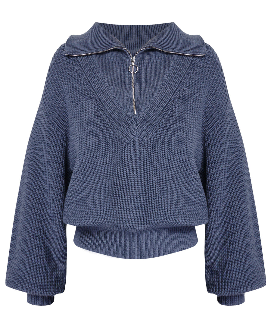 Modern Collared Sweater Sb9080 Endless-Blue
