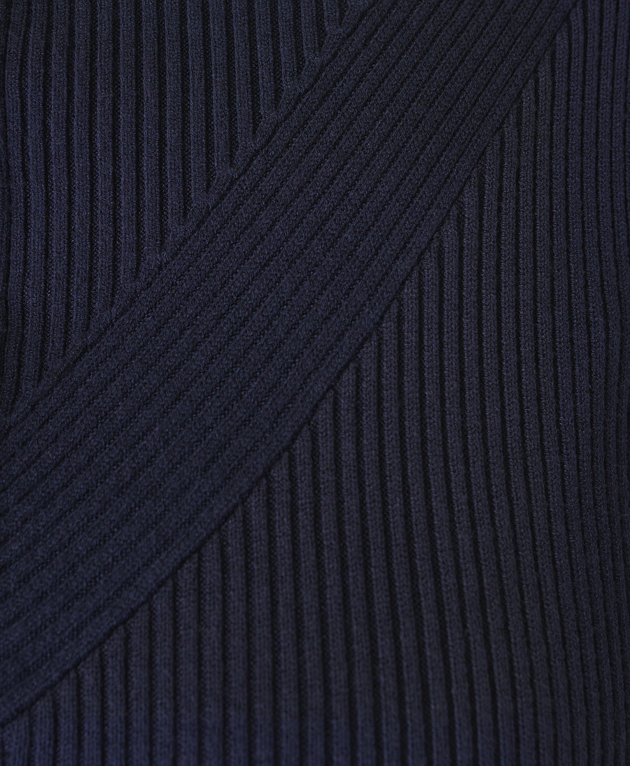 Frame Knitted Midi Dress Sb9087 Navy-Blue