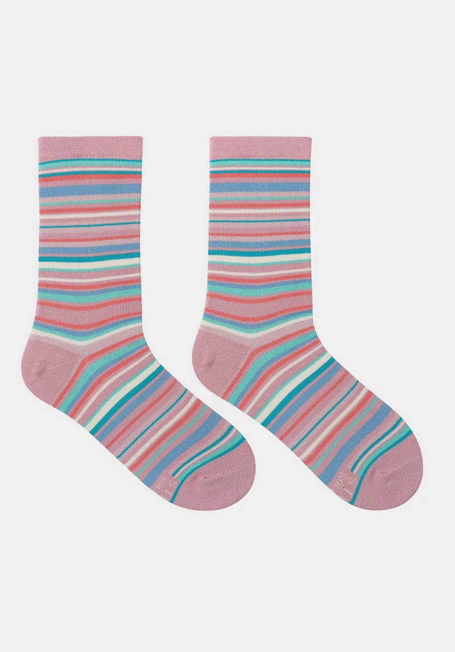 Socks Tripe Heritage Multi S Pink