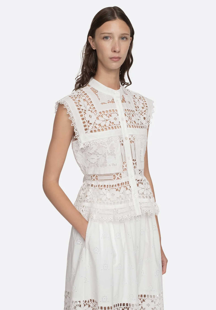 Blouse Joah Embroidery Ss24-028 White