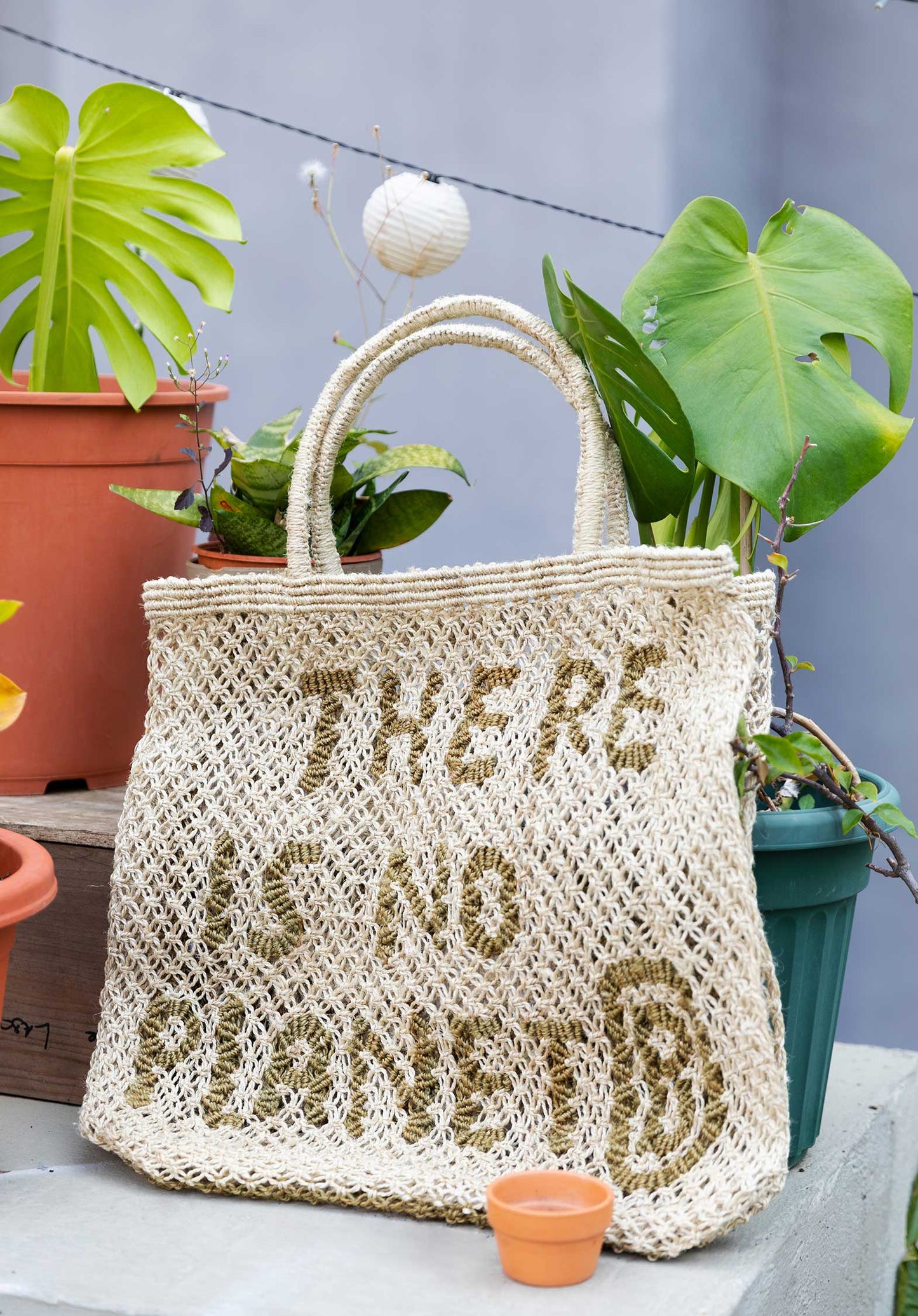 Beach Bag No Planet B L Nat