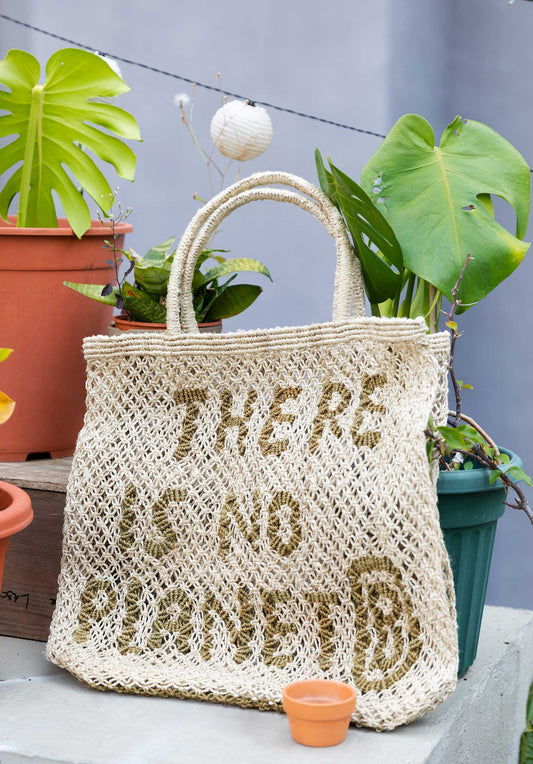 Beach Bag No Planet B L Nat