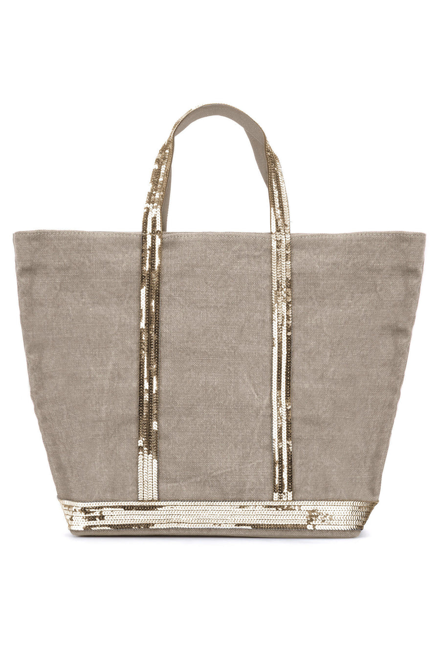 Large Embellished linen Tote Bag Sable - RUE MADAME | BOUTIQUE PARISIENNE