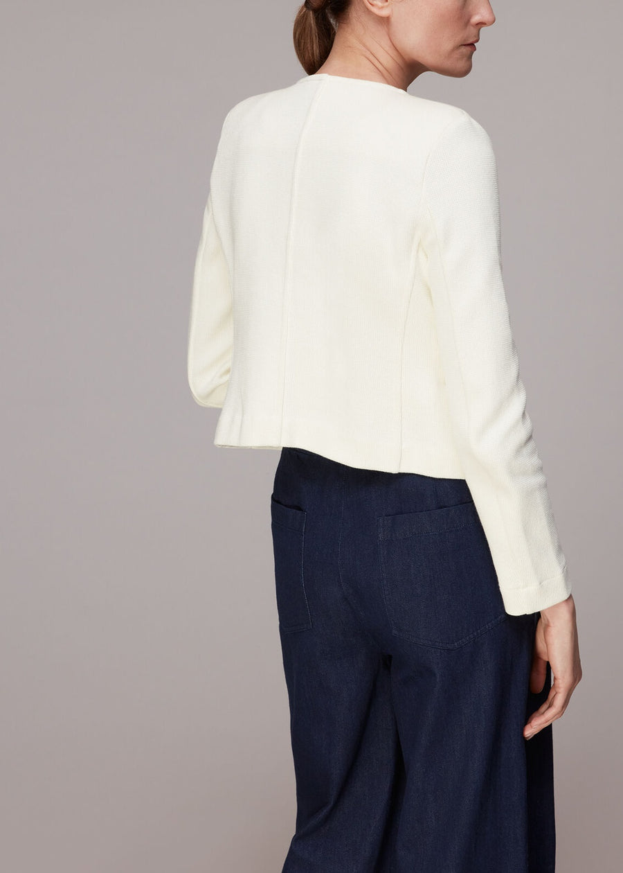 Collarless Jersey Jacket 35327 Ivory – RUE MADAME | BOUTIQUE