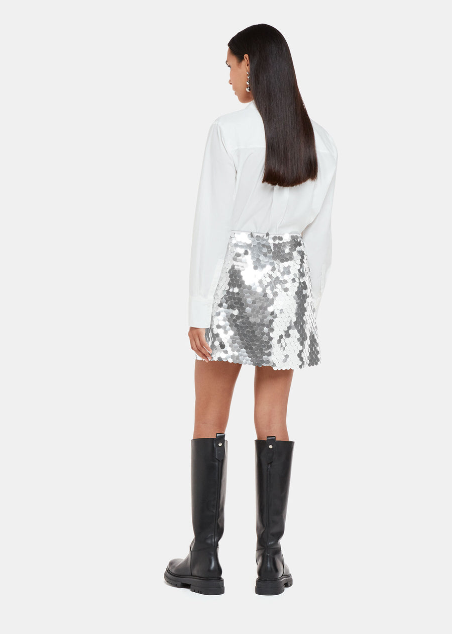 Sequin Disc Mini Skirt 37549 Silver