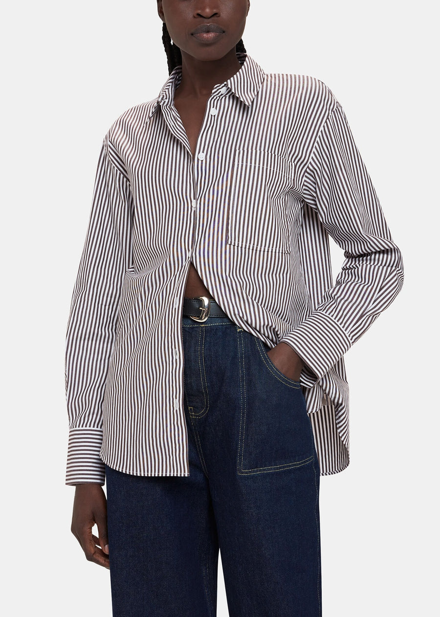 Stripe Relaxed Fit Shirt 37801 Blk-white