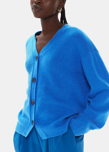 Textured Wool Mix Cardigan 37900 Blue