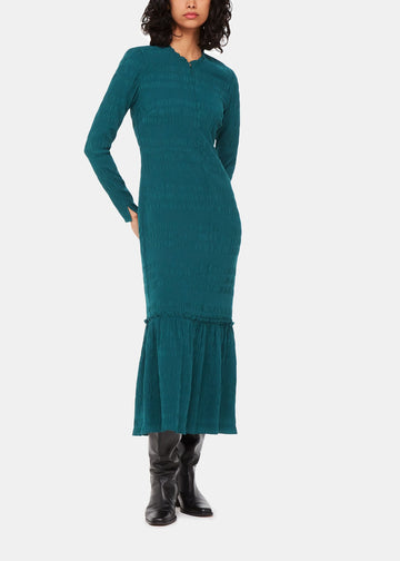Mila Textured Dress 37992 Green